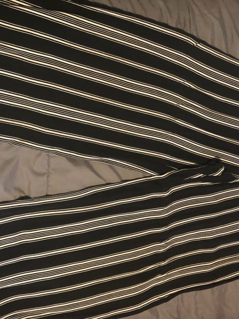 woman's joe b. black and  white striped pants size large